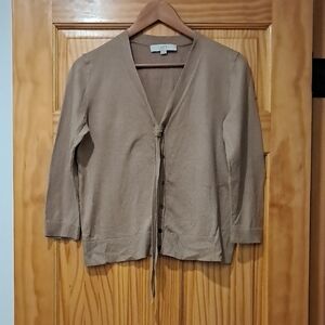 Loft Women's Tan Tie-Front Cardigan Jacket